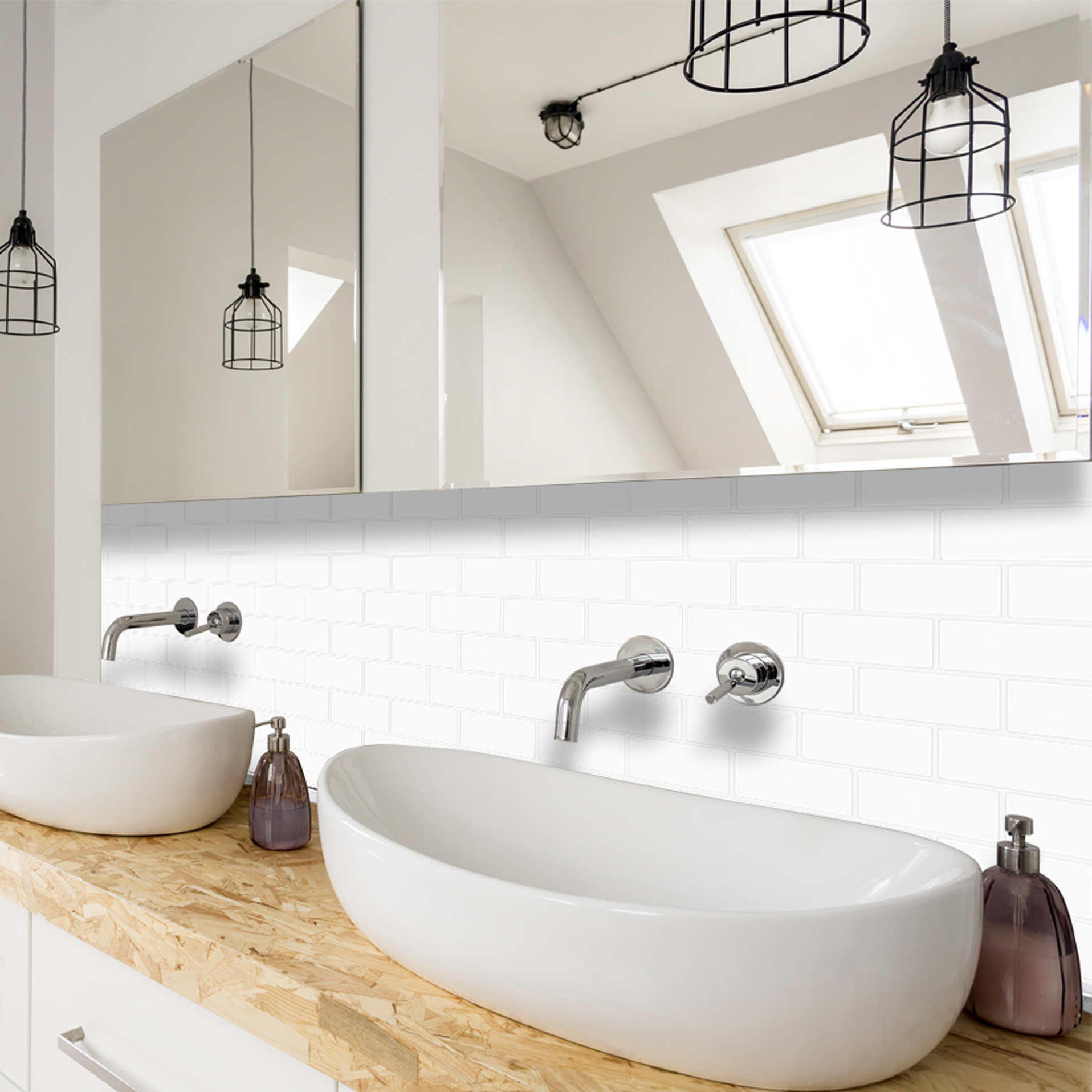 White wall tiles scene